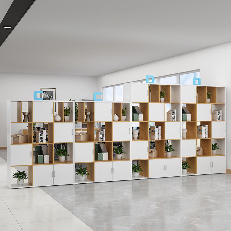 办公TMS室资隔断柜矮柜物组文件柜料书柜落地格子柜合置架镂空展