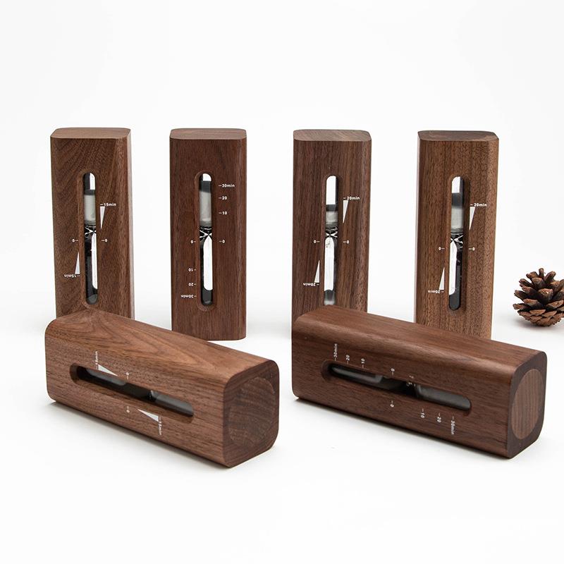 黑胡桃桌木质沙漏木制胡桃木计厨计时房器办公室摆面装饰件复古木