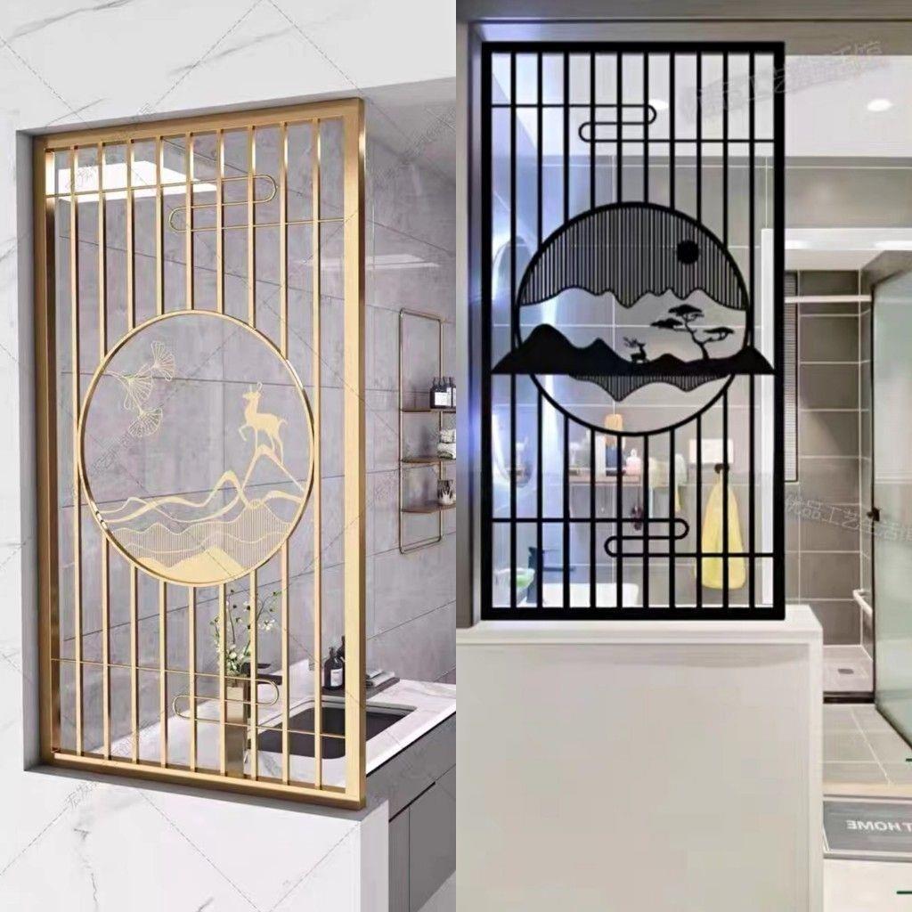 现代轻奢客厅屏风不锈铁
