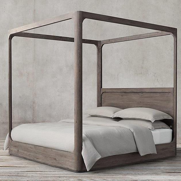 国RH原单美式乡村复191119-1古床意式现代轻奢实木美家简北欧约实