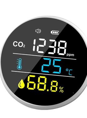 二氧化三质检测仪co2碳温湿度计空气量检DM1305测仪色界面显示
