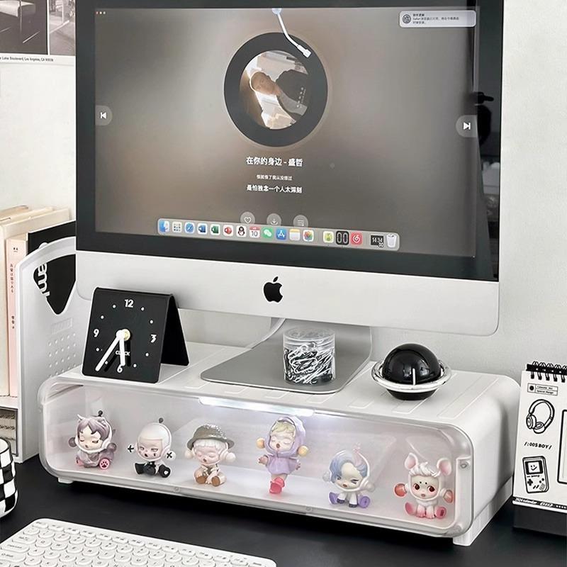 吧唧置谷子展示架公CSV室面台式电脑办增高支架书桌工位收纳物架