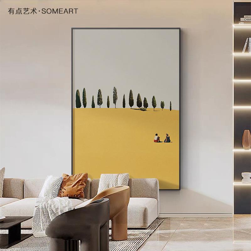 欧风客厅落背地画发景墙NCC装饰画风景卧室床沙头壁画玄关北走廊