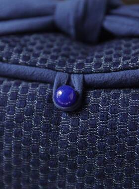 春F96TTJH7泥蓝色加厚茶壶茶具套装纳茶杯收手包旅行中包布袋式提