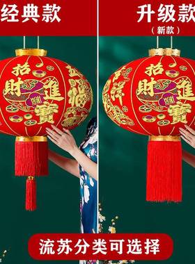 VQM2饰026新款招财进宝植绒大笼春新年乔灯迁大门口一节对阳台挂