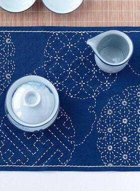 ?刺子绣手F76T8J8S茶席材料料包轮纹手工DIY雪自绣新刺绣材包禅意