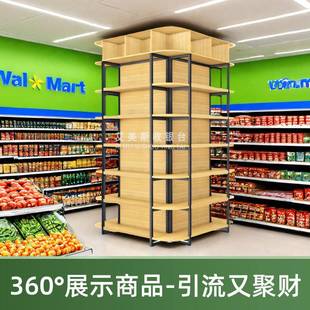 柱子柱置架物架包121包货架超市货架新款钢木货架围柱架四面展包