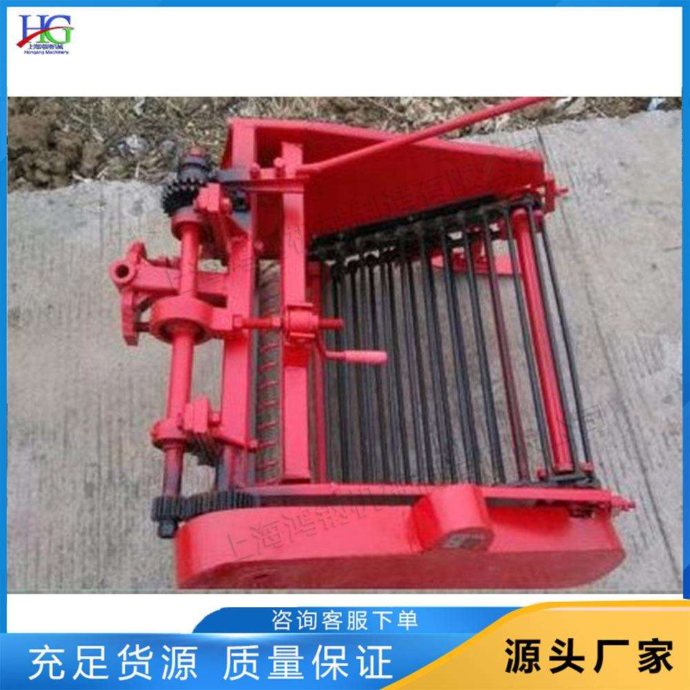 手扶拖挂式土豆地瓜花生收获机 带振动轮收铃薯机 挖土豆机器