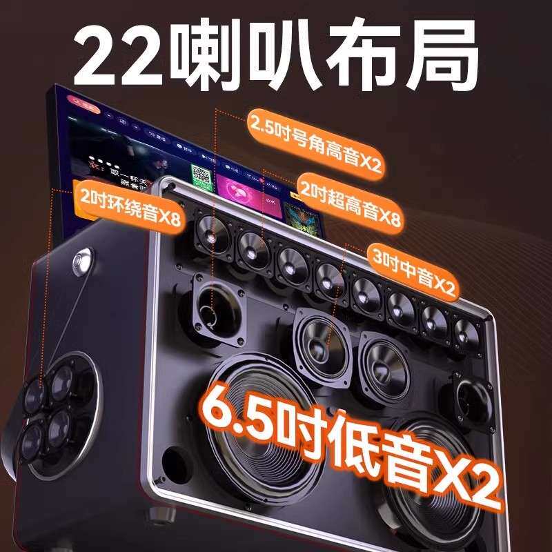 山水A51广场舞音响户外K歌带显示屏音箱便携式移动直播K歌一体机