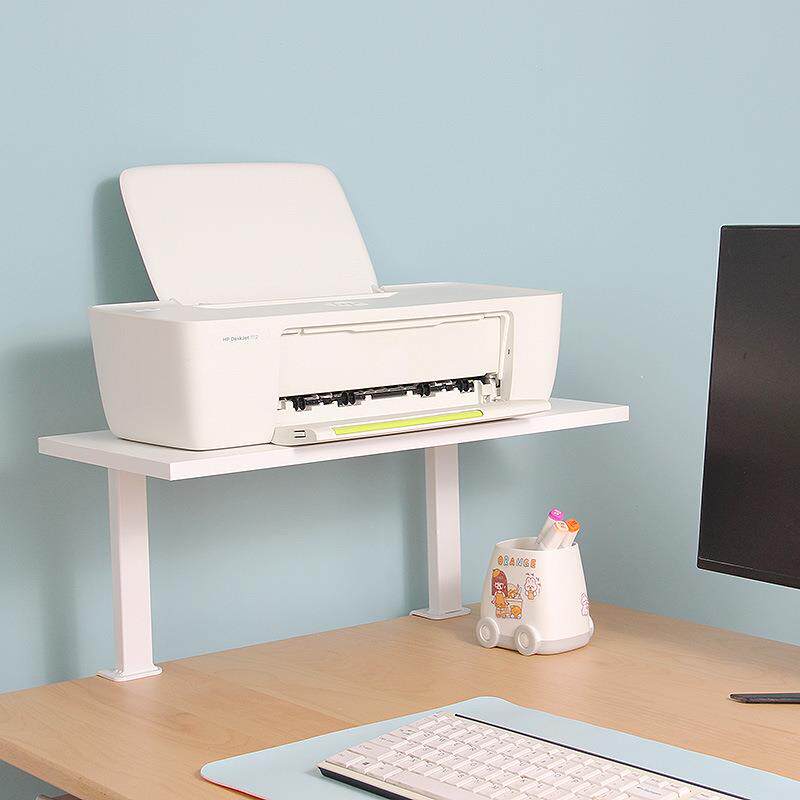 桌面悬浮置物架打印机支架架实木电脑桌上收纳架书桌悬空书架