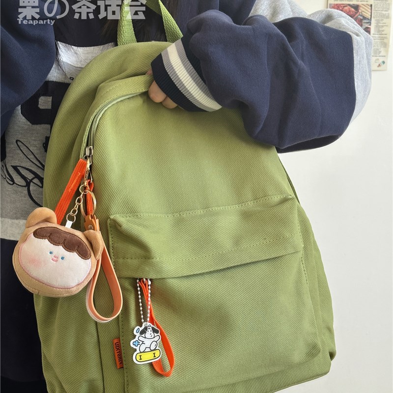 学院风小清新简约休闲轻便双肩包女帆布高中生大学生书包电脑背包