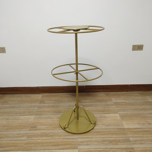 展示架落地式 铁艺金色宠物狗服装 架子圆形挂衣架可旋转多层内衣裤