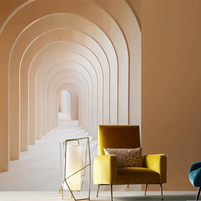 现代简约电视背景墙装饰壁纸视觉空间走廊壁纸3d立体壁画卧室墙布图片