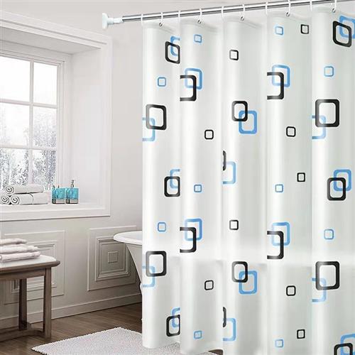 浴帘套装免打孔防水防霉化妆室窗帘挂帘布浴室门帘杆淋浴隔断帘子