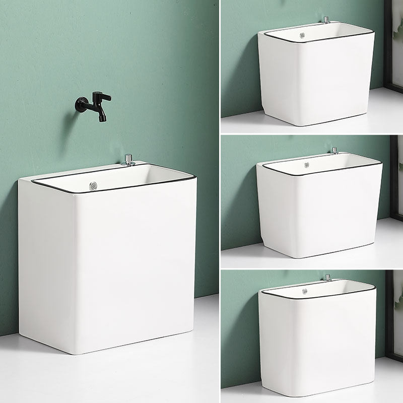 加高款家用陶瓷拖把池阳台卫生间拖布盆户外大号拖布池水池墩布池