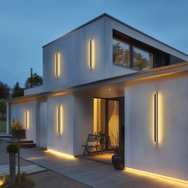 户外壁灯防水极简长条壁灯别墅庭院灯走廊过道壁灯室外门头led灯