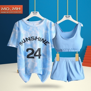 分体三件套泳装 宽松遮肉显瘦平角裤 时尚 泳衣运动套女学生休闲韩版