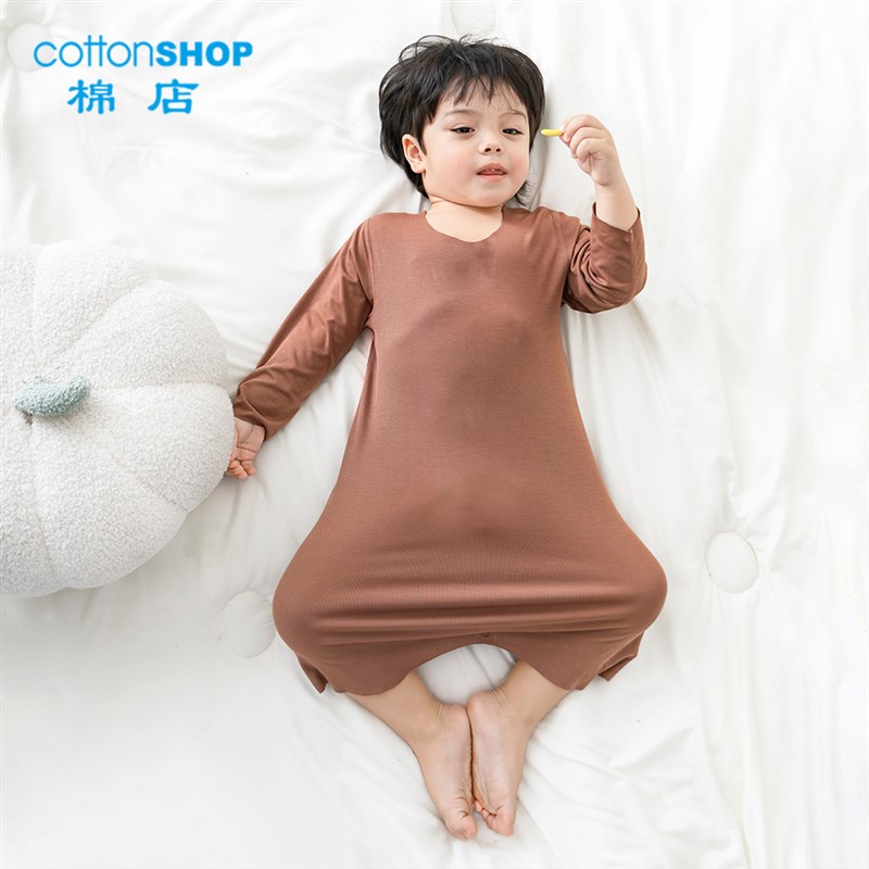 婴儿睡衣秋季薄款长袖家居服宝宝睡袍优可丝睡袋儿童防踢睡裙春夏
