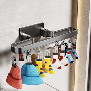 折叠晾衣架多夹子壁挂袜子晾晒架家用阳台防风内衣裤 袜子晾晒神器