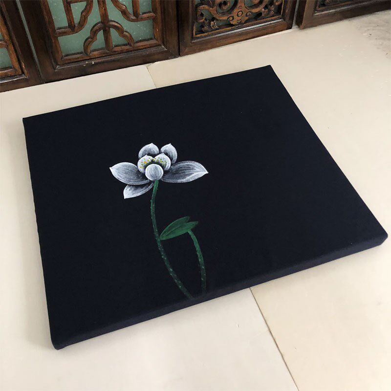 中式椅子坐垫中国风红木圈椅垫海绵茶椅屁垫防滑新中式餐椅垫手绘