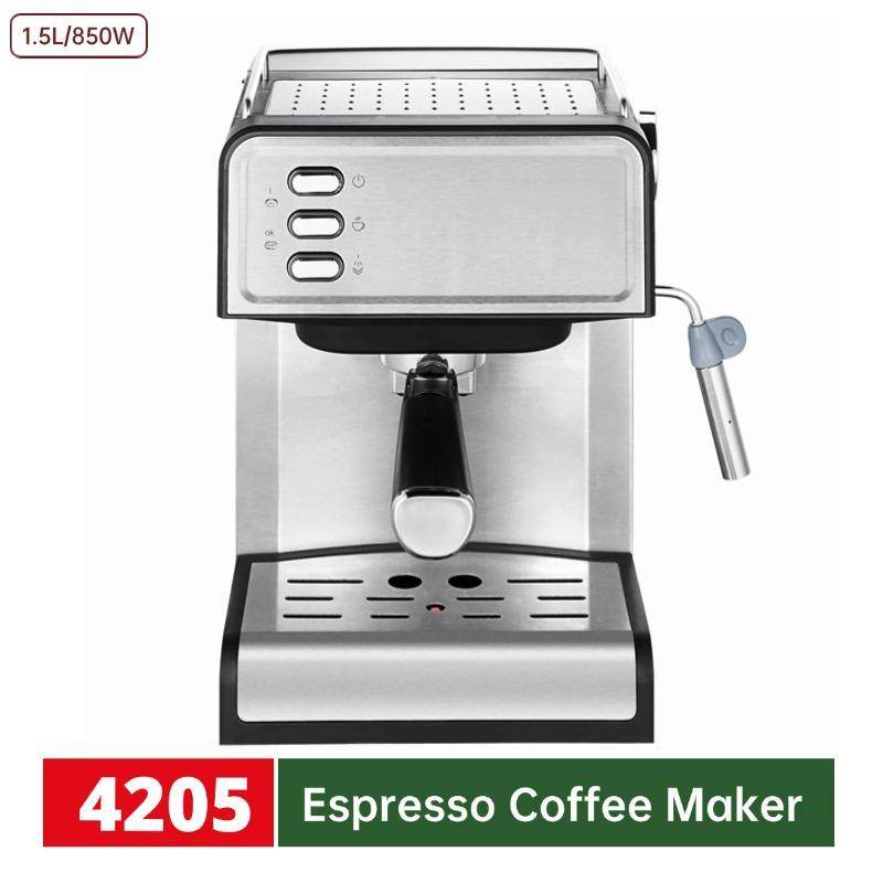 跨境家用小型意式浓缩半自动蒸汽咖啡机奶泡机打奶泡机复古风家用