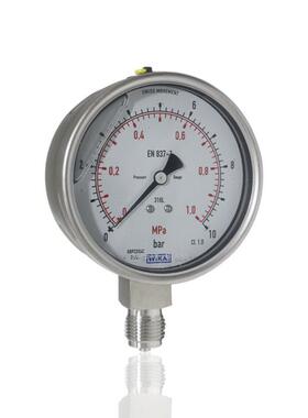 石化用全钢耐振充油不锈钢压力表注油316L径向YN100BF1MPAG1/2