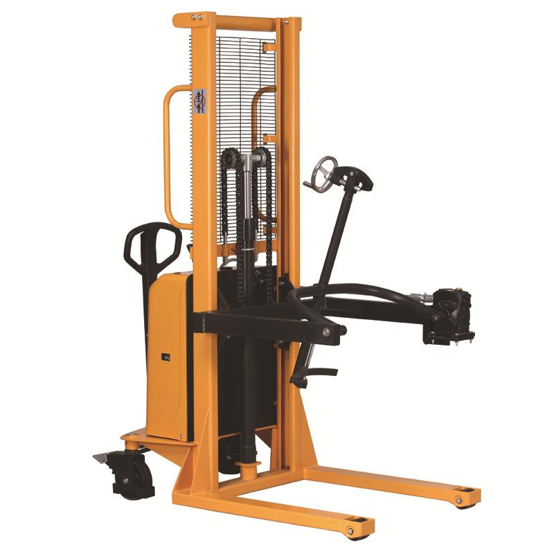 半电动油桶车油桶堆高车铁桶倾倒车塑料桶升降翻转鹰爪结构堆垛车