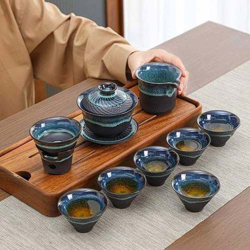 新陶款窑变茶建盏10016249套装天目盖家用整套功夫具茶壶茶杯瓷高
