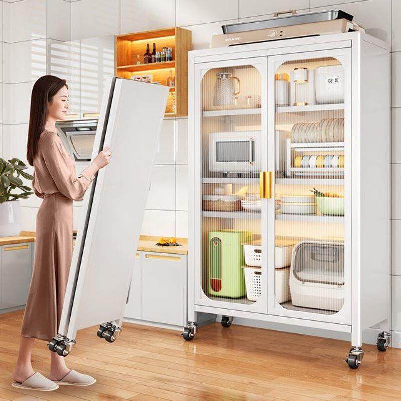 可折MJZDTG00叠炉厨置物多架多层收纳柜房落地功能储物柜子碗微波,收纳整理,书桌收纳置物架,淘宝优惠券,粉丝福利购,淘宝优惠卷