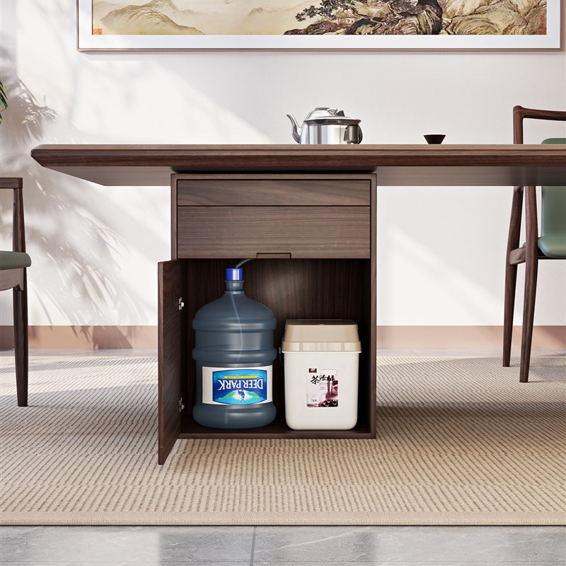 胡桃木茶桌椅组合柜子一体高端客厅家用茶N室办公茶楼泡茶桌茶几