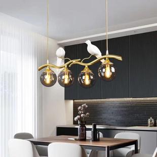餐厅璃意灯北欧现代风格 饰玻吊灯 小鸟饭厅灯创餐桌灯门吊709店装