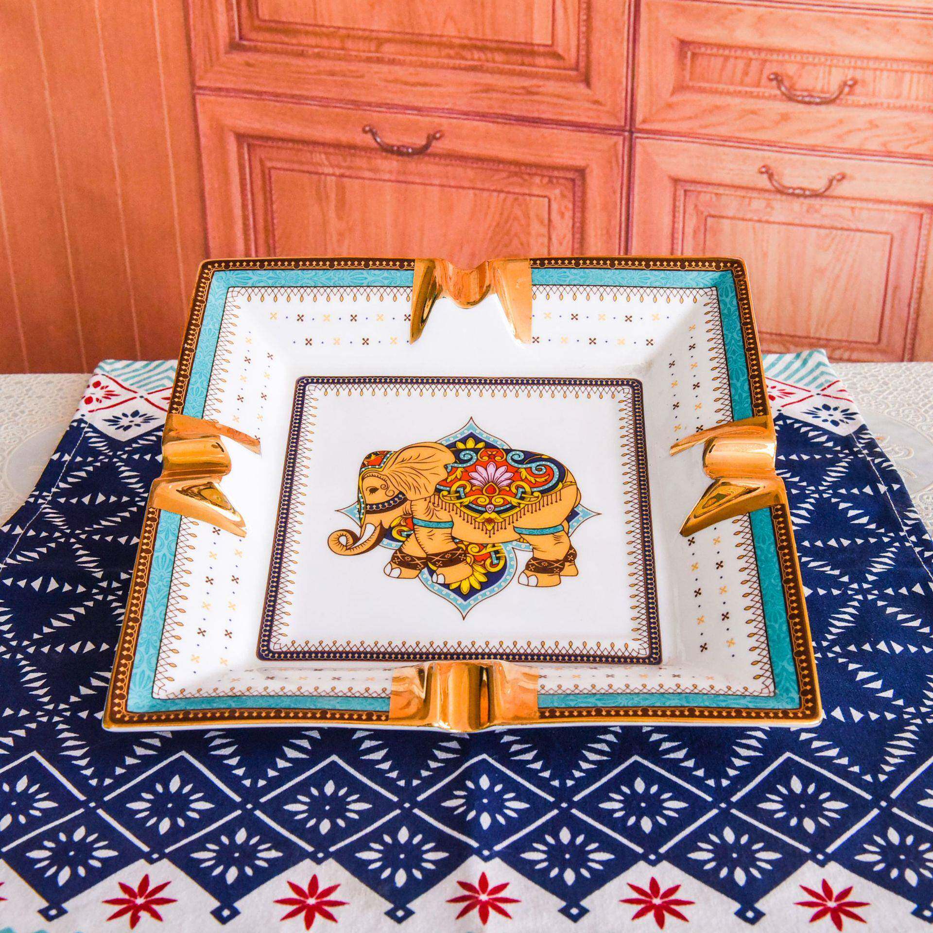 瓷雪烟灰缸家用客311厅办公室茄K陶TV烟缸欧骨瓷方式烟碟