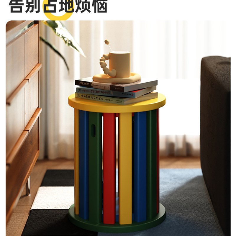 三梦实木凳子家用可叠放组合凳叠B叠乐凳子备用凳餐桌凳可堆叠圆