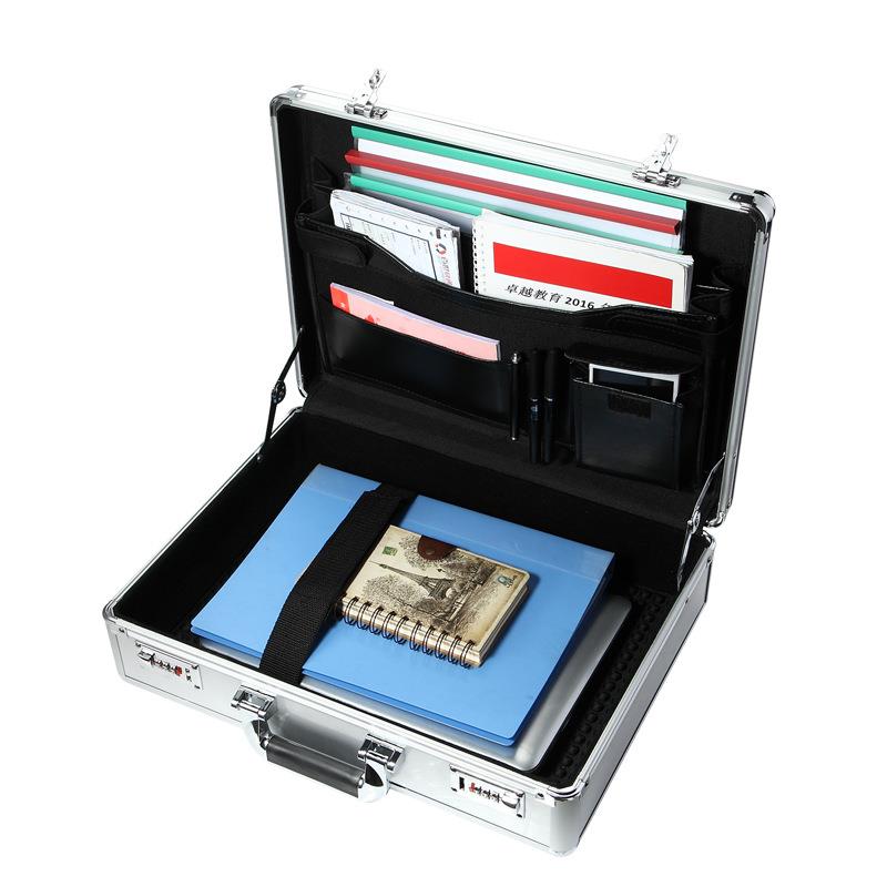 功脑能铝合金工具箱密码锁文件收保险694箱家用1多4寸手提电纳箱