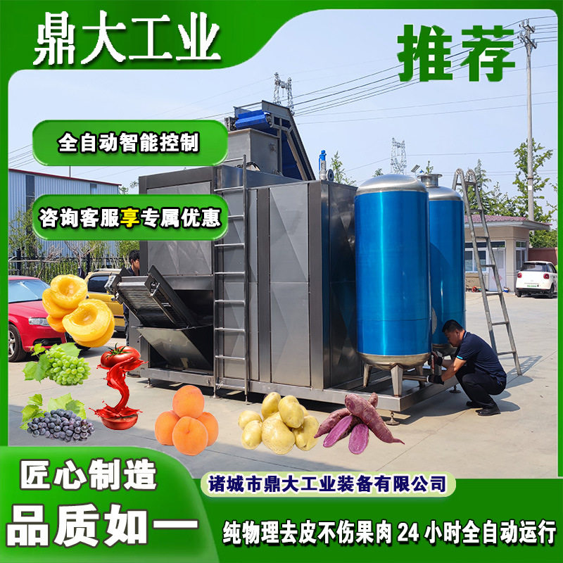 果蔬烫皮机蒸汽去皮机番薯去皮设备鼎大工业