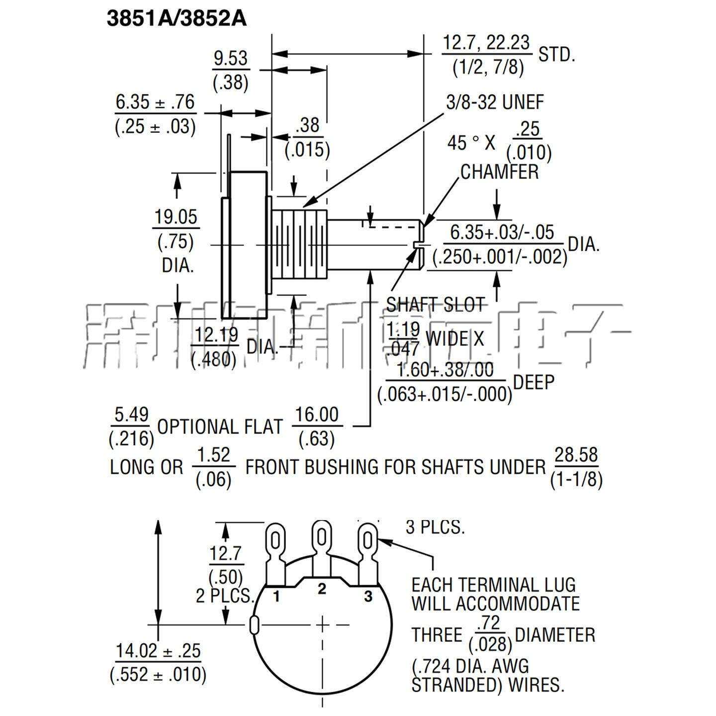 3852A-282-103AL进口伯恩斯BOURNS电位器102AL 202/502/104/503AL