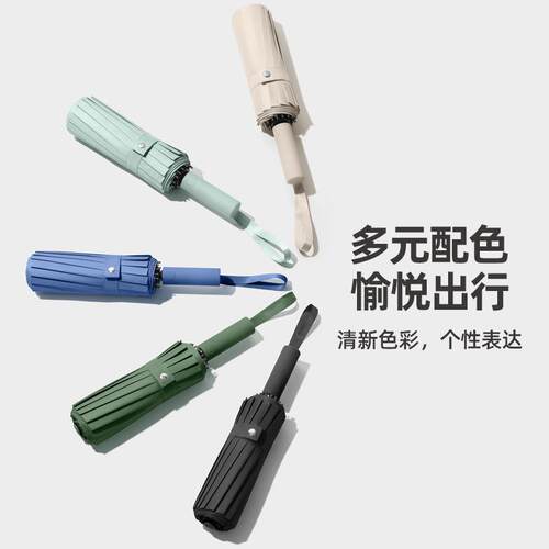 16骨双龙骨全自动伞32骨抗风黑胶遮阳太阳伞加印logo广告伞定 制
