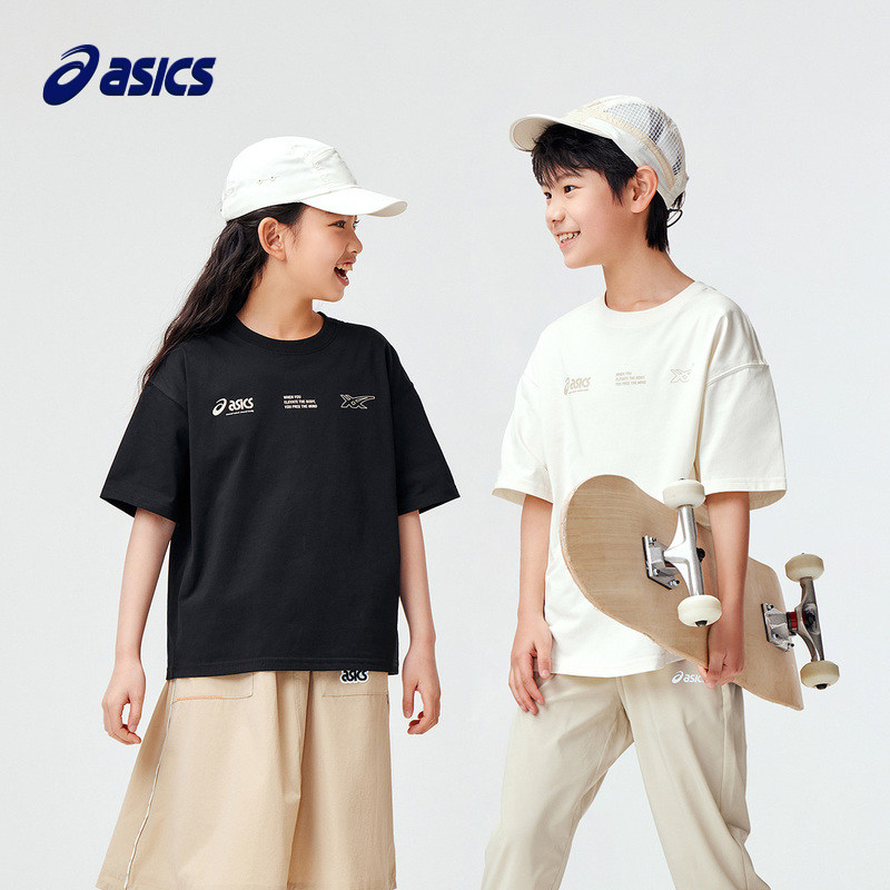 ASICS/亚瑟士童装2024春夏季男女童吸湿速干短袖柔软舒适遮热T恤