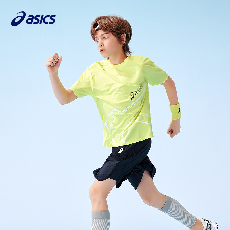 ASICS/亚瑟士童装25年夏季新款男童套装吸湿速干弹力运动短袖短裤