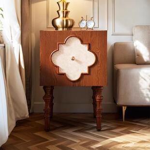 大司马法式复古床头柜2024新款卧室床边窄柜可移动小型实木床头柜