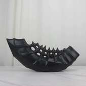 北欧风创意黑色花器摆件样板房茶几桌面客厅书房家居工艺品摆件