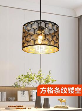 方格条纹镂空吊灯工艺装饰艺术餐厅客厅LED吊灯光影造型灯