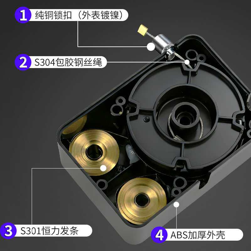 厂家现货P032钢丝绳收线器工业悬挂可停顿定位自动伸缩拉线盒