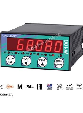 W100称重仪表 意大利laumas重量称重显示器 RS485/RS232串行端口