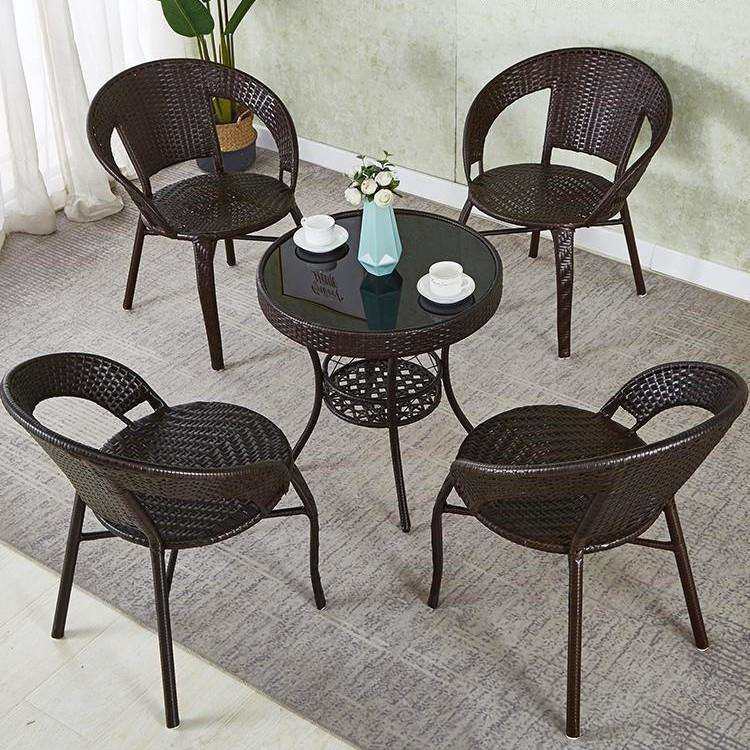 简易阳台小茶桌家用小户型喝茶桌客厅藤编小茶几桌椅组合玻璃圆形,3C数码配件,USB灯,淘宝优惠券,粉丝福利购,淘宝优惠卷