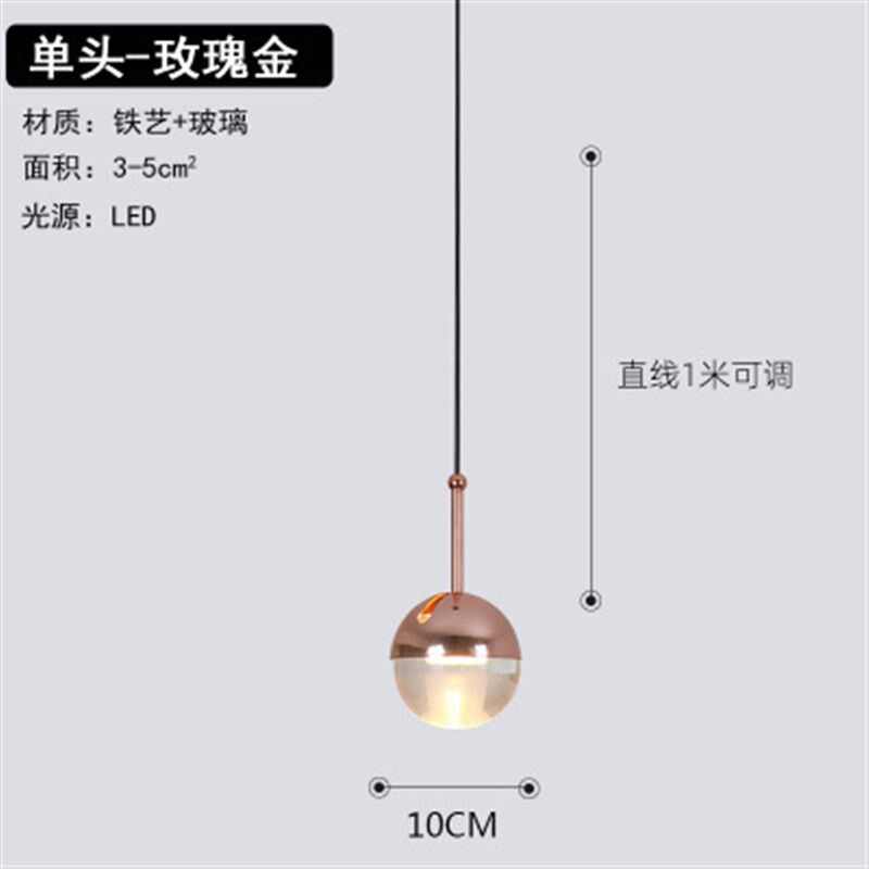 后现代卧室床头吊灯楼梯餐厅吧台灯具简欧装饰设计师创意单头吊灯