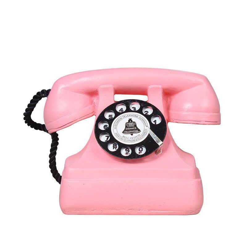 欧式复古转盘电话机摆件家居客厅店铺柜台桌面装饰摆设工艺品