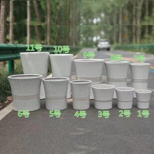 大花盆陶瓷特大号约白色落地高款花盆客厅金腰线鸟金钱树花盆金线