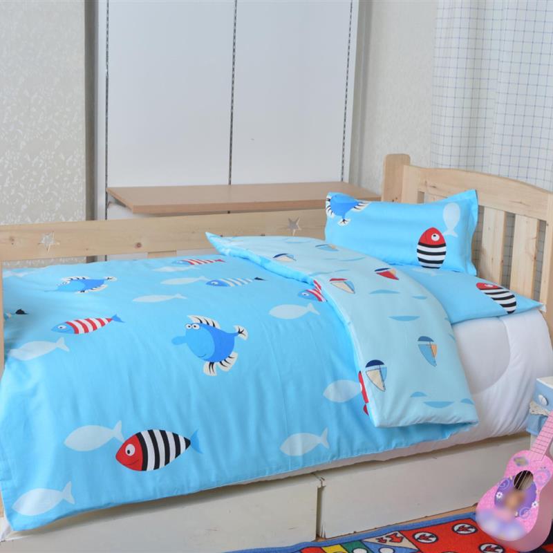 棉质儿童幼儿园被子六件套棉花被芯欧美流行四季被套