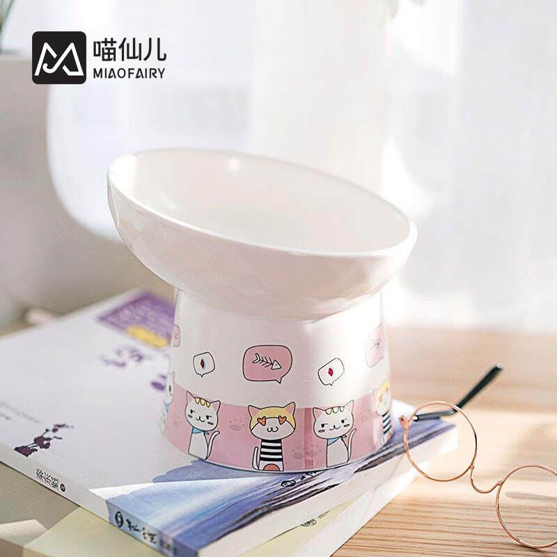喵仙儿猫碗陶瓷护颈防打